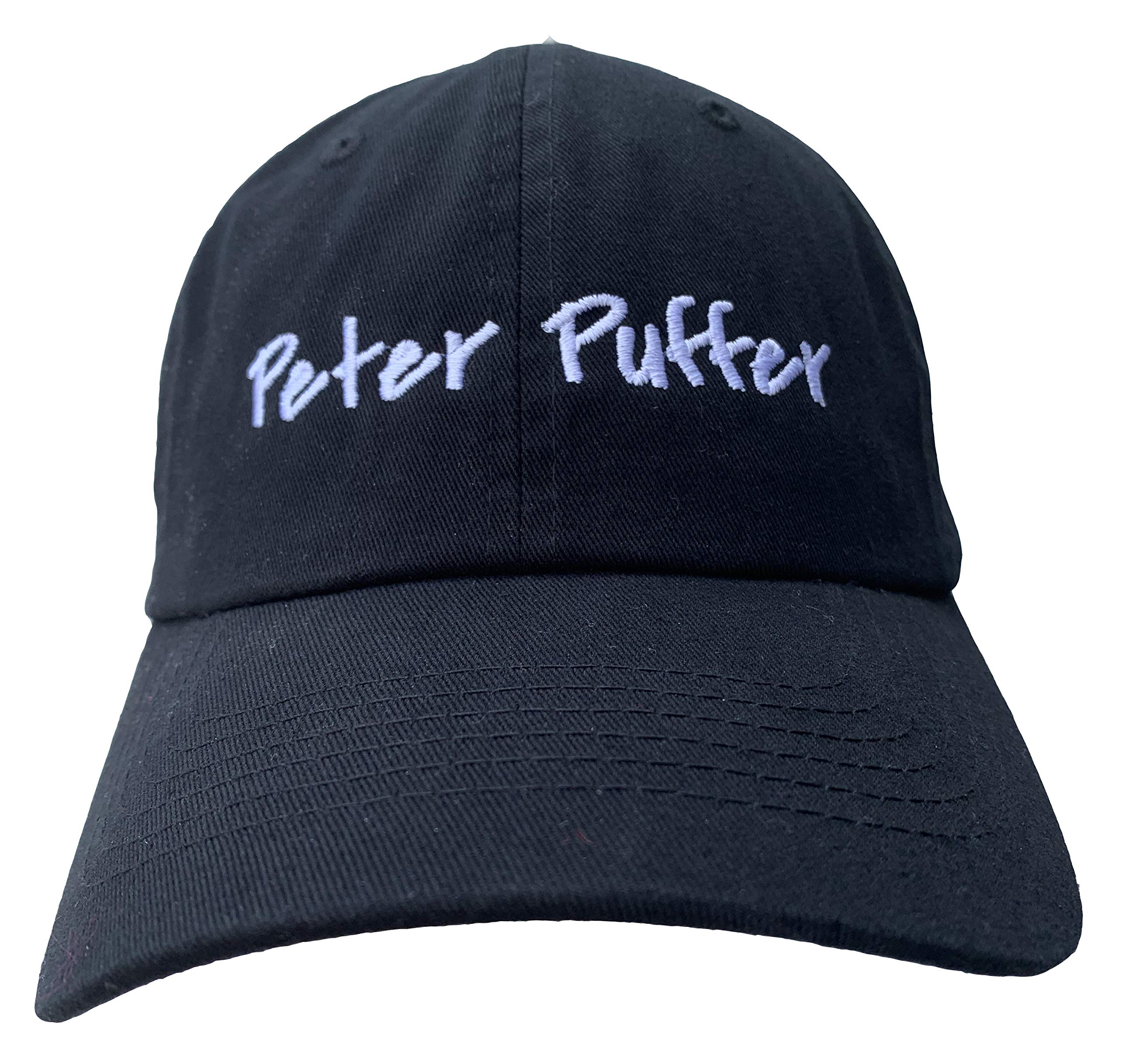 帽子 herneon PETER/BLACK cap 2025 Peter Puffer - Black Embroidered Ball Cap with White